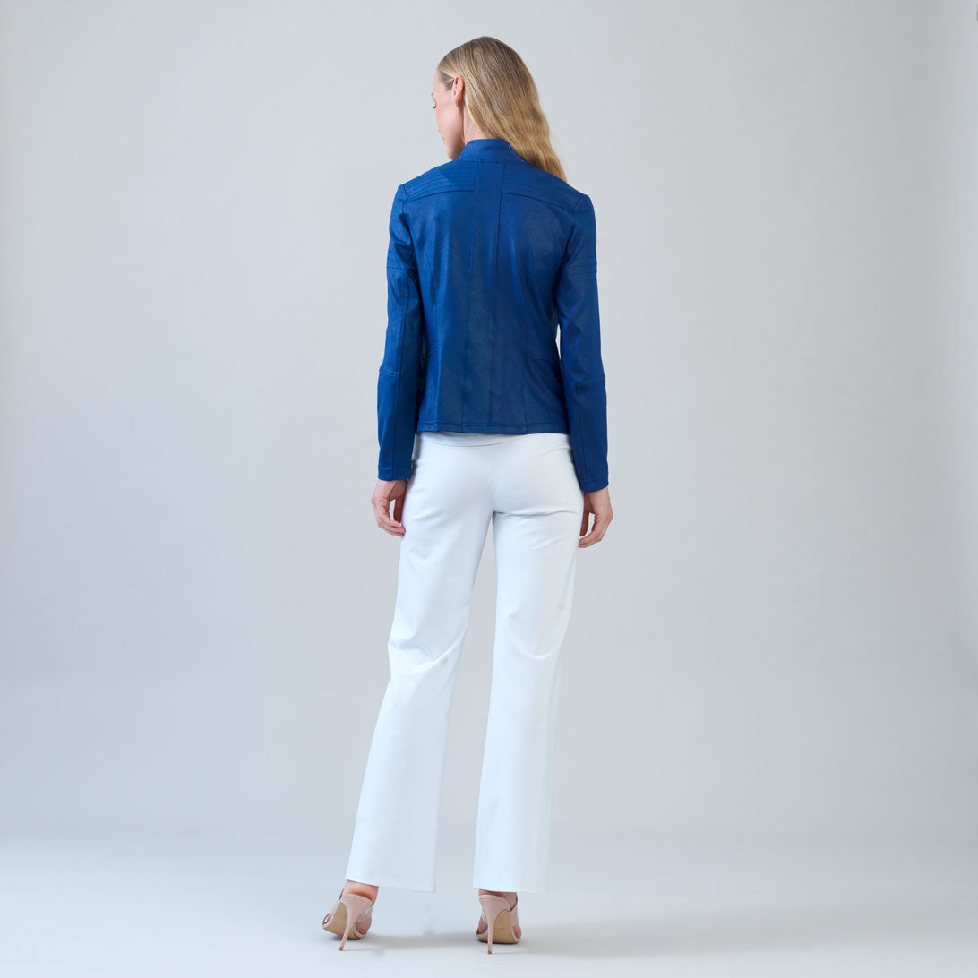 Liquid Leather™ Biker Jacket - Cobalt - Final Sale | Clara Sunwoo Value
