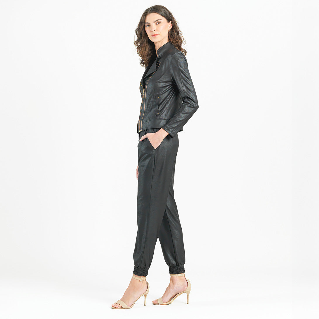 Liquid Leather™ Double Zip Pocket Jacket - Black | Clara Sunwoo Popular