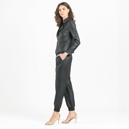 Liquid Leather™ Double Zip Pocket Jacket - Black | Clara Sunwoo Popular