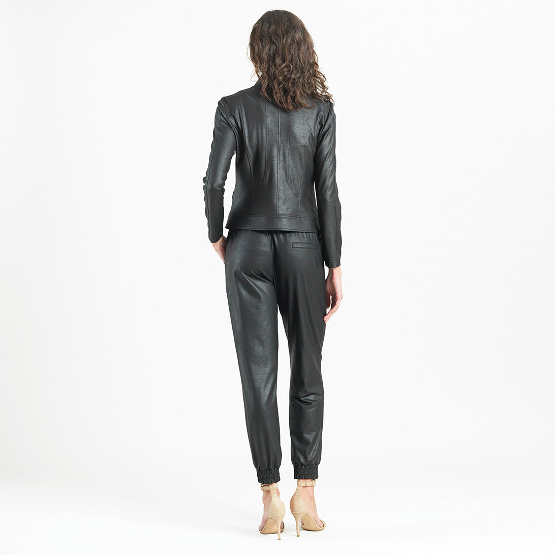 Liquid Leather™ Double Zip Pocket Jacket - Black | Clara Sunwoo Popular