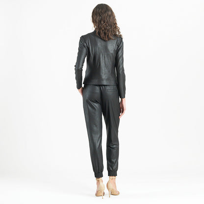 Liquid Leather™ Double Zip Pocket Jacket - Black | Clara Sunwoo Popular