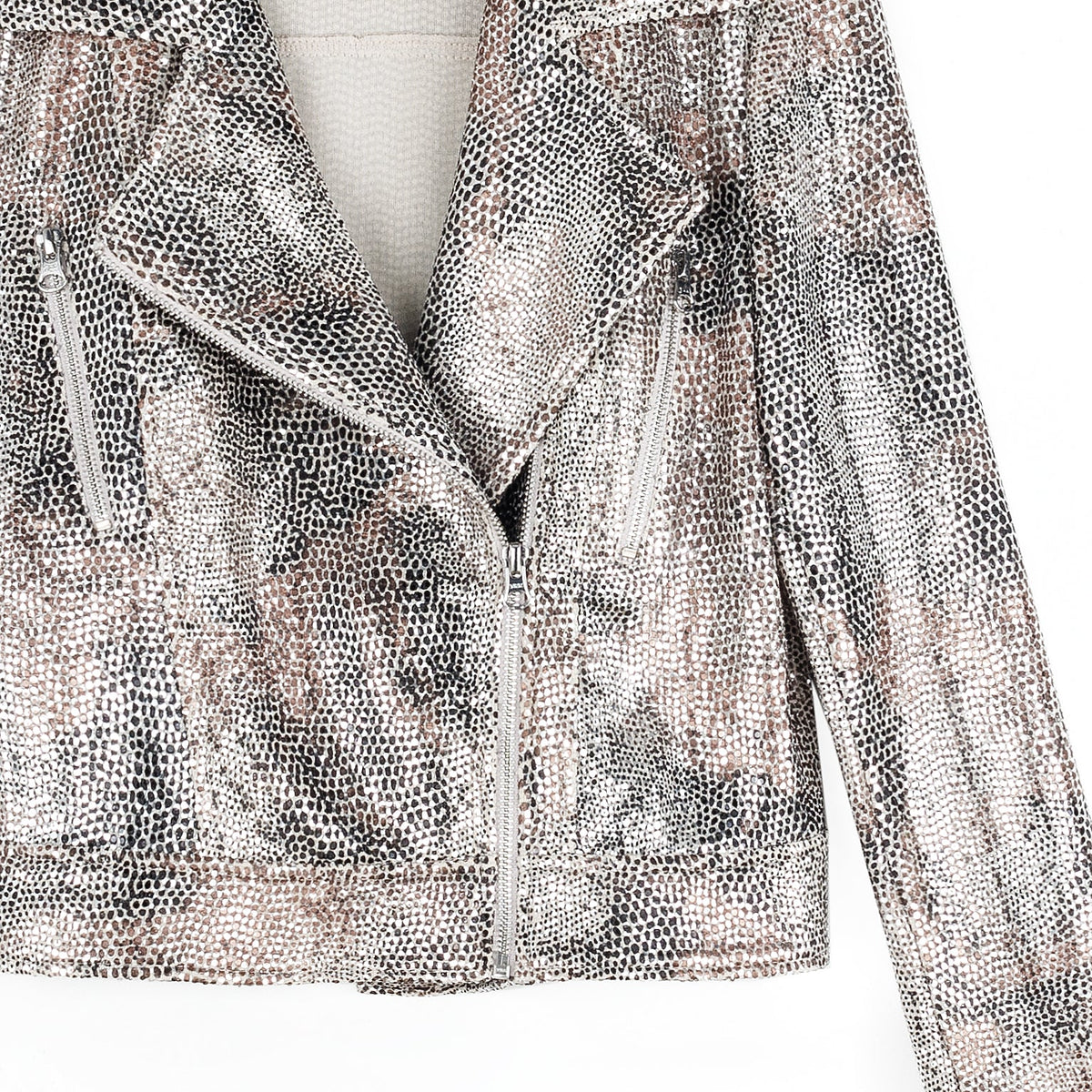 Sequin Knit - Moto Waist Jacket - Champagne - Final Sale | Clara Sunwoo Great Value
