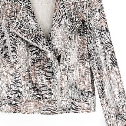 Sequin Knit - Moto Waist Jacket - Champagne - Final Sale | Clara Sunwoo Great Value