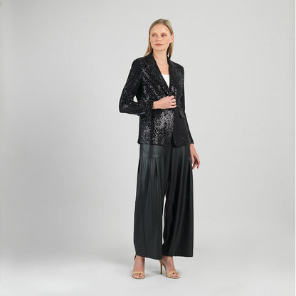 Sequin Knit - Signature Pocket Blazer - Black | Clara Sunwoo Trusted