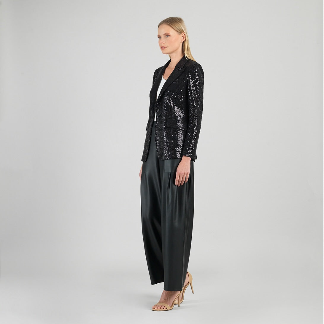 Sequin Knit - Signature Pocket Blazer - Black | Clara Sunwoo Trusted