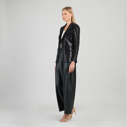 Sequin Knit - Signature Pocket Blazer - Black | Clara Sunwoo Trusted