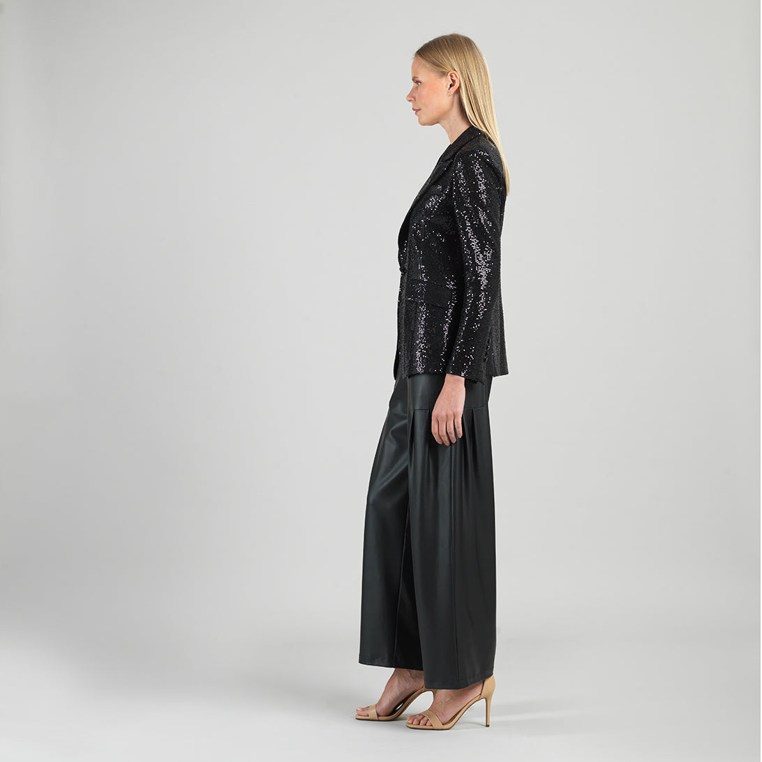 Sequin Knit - Signature Pocket Blazer - Black | Clara Sunwoo Trusted