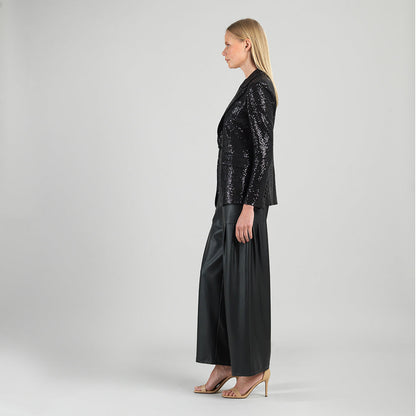 Sequin Knit - Signature Pocket Blazer - Black | Clara Sunwoo Trusted
