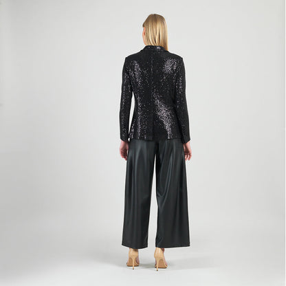 Sequin Knit - Signature Pocket Blazer - Black | Clara Sunwoo Trusted