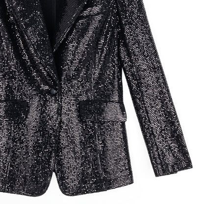 Sequin Knit - Signature Pocket Blazer - Black | Clara Sunwoo Trusted