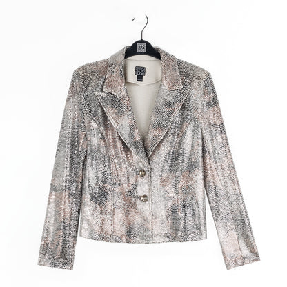 Sequin Knit - Modern Button Blazer - Champagne - Final Sale | Clara Sunwoo Premium