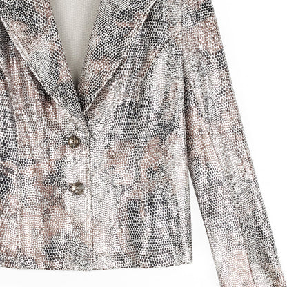 Sequin Knit - Modern Button Blazer - Champagne - Final Sale | Clara Sunwoo Premium