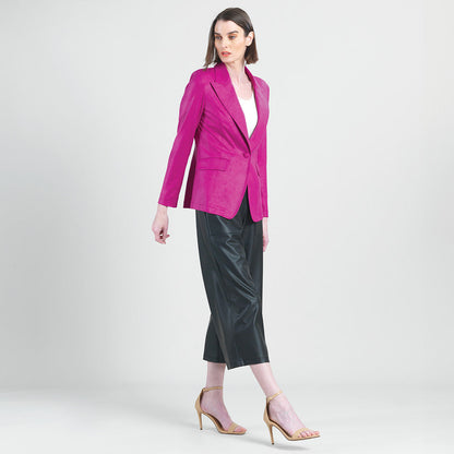 Liquid Leather™ Signature Pocket Blazer - Magenta - Final Sale! | Clara Sunwoo Trending