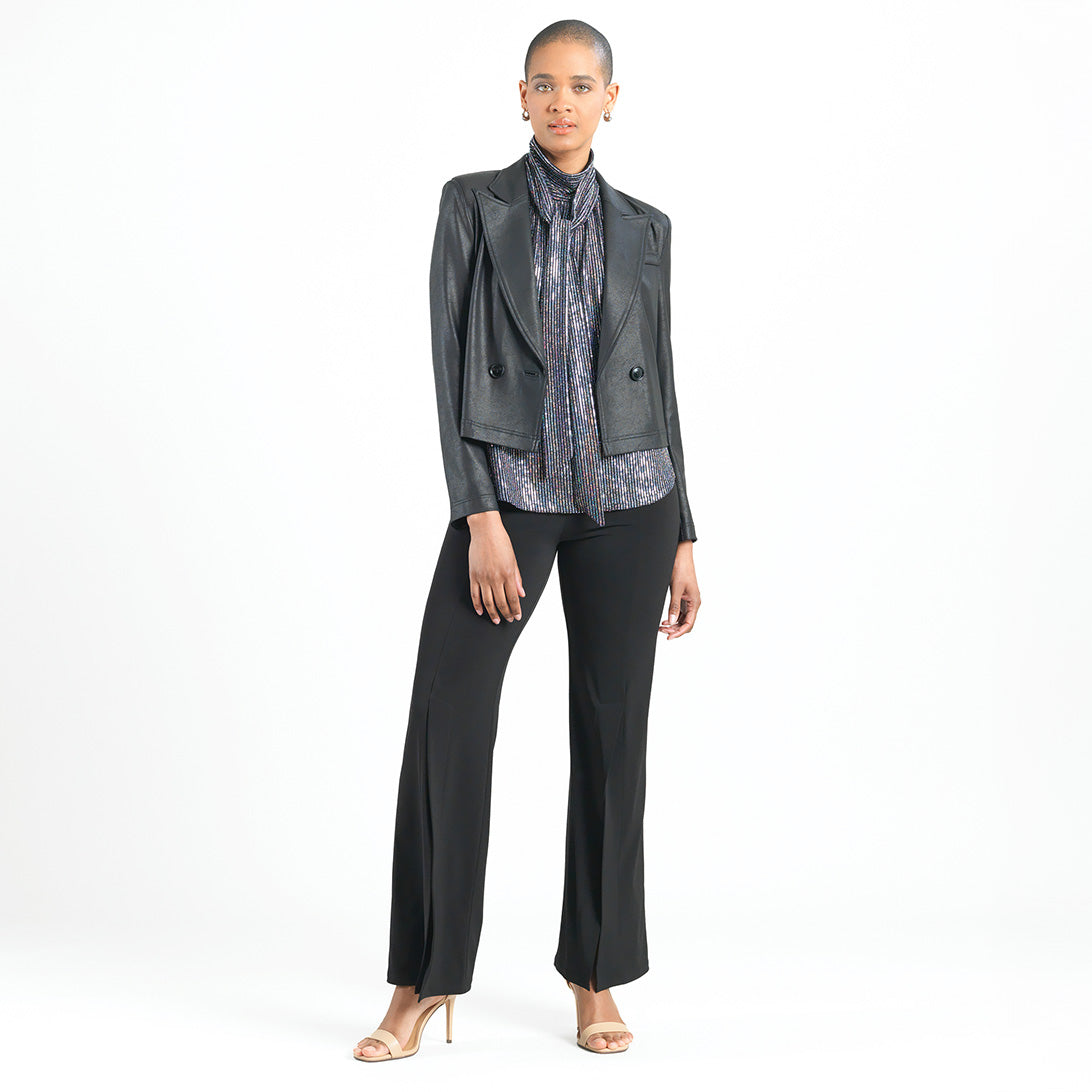 Liquid Leather™ Cropped Tuxedo Blazer - Black - Final Sale! | Clara Sunwoo Recommended