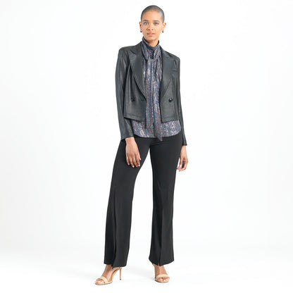 Liquid Leather™ Cropped Tuxedo Blazer - Black - Final Sale! | Clara Sunwoo Recommended