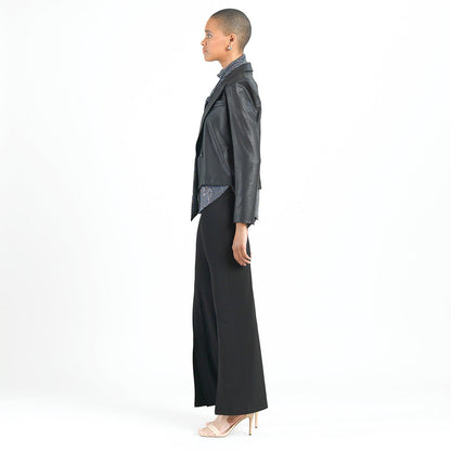 Liquid Leather™ Cropped Tuxedo Blazer - Black - Final Sale! | Clara Sunwoo Recommended