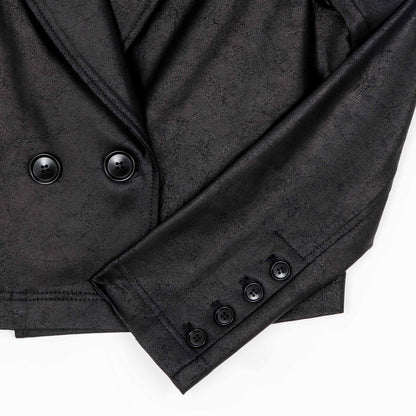 Liquid Leather™ Cropped Tuxedo Blazer - Black - Final Sale! | Clara Sunwoo Recommended