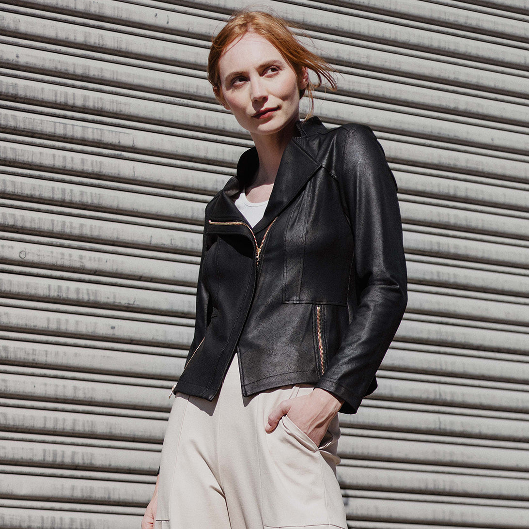 Liquid Leather™ Signature Jacket - Black | Clara Sunwoo Signature