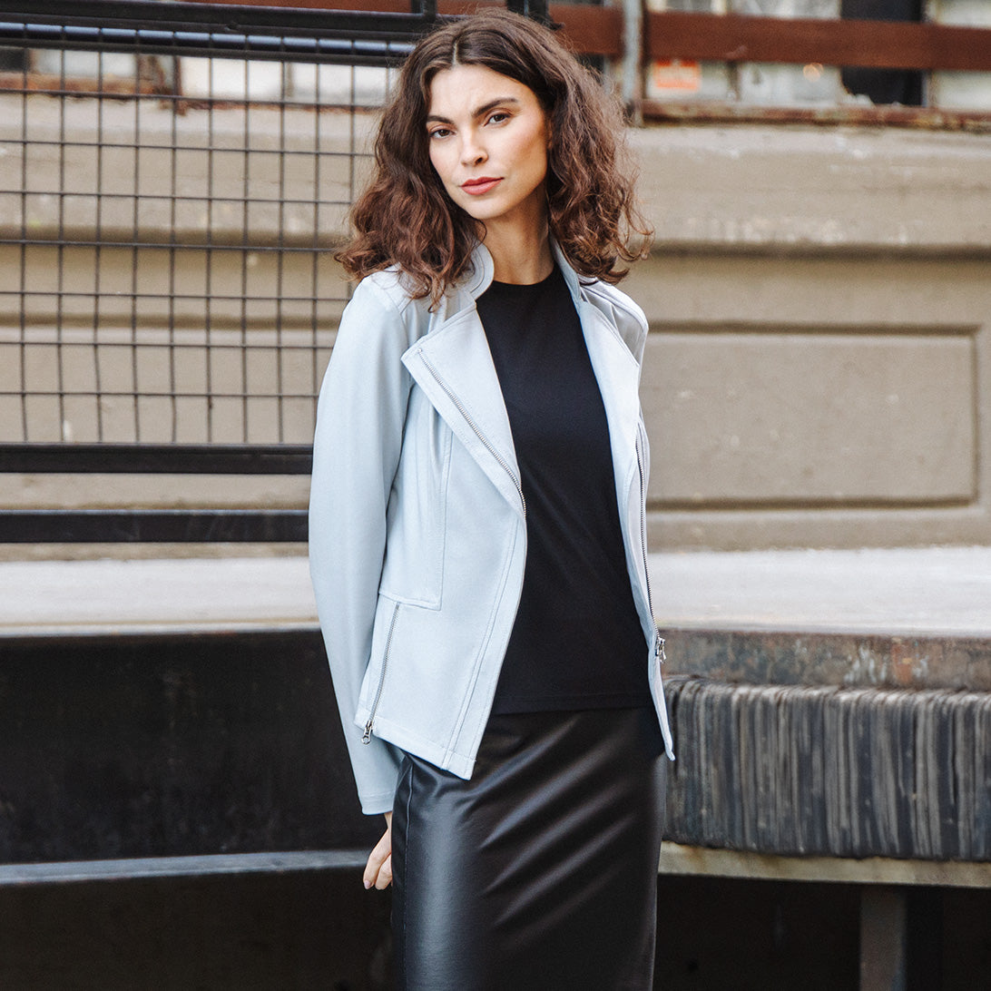 Liquid Leather™ Signature Jacket - Stone - Final Sale | Clara Sunwoo Sale