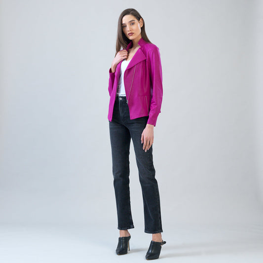 Liquid Leather™ Signature Jacket - Magenta | Clara Sunwoo Deals