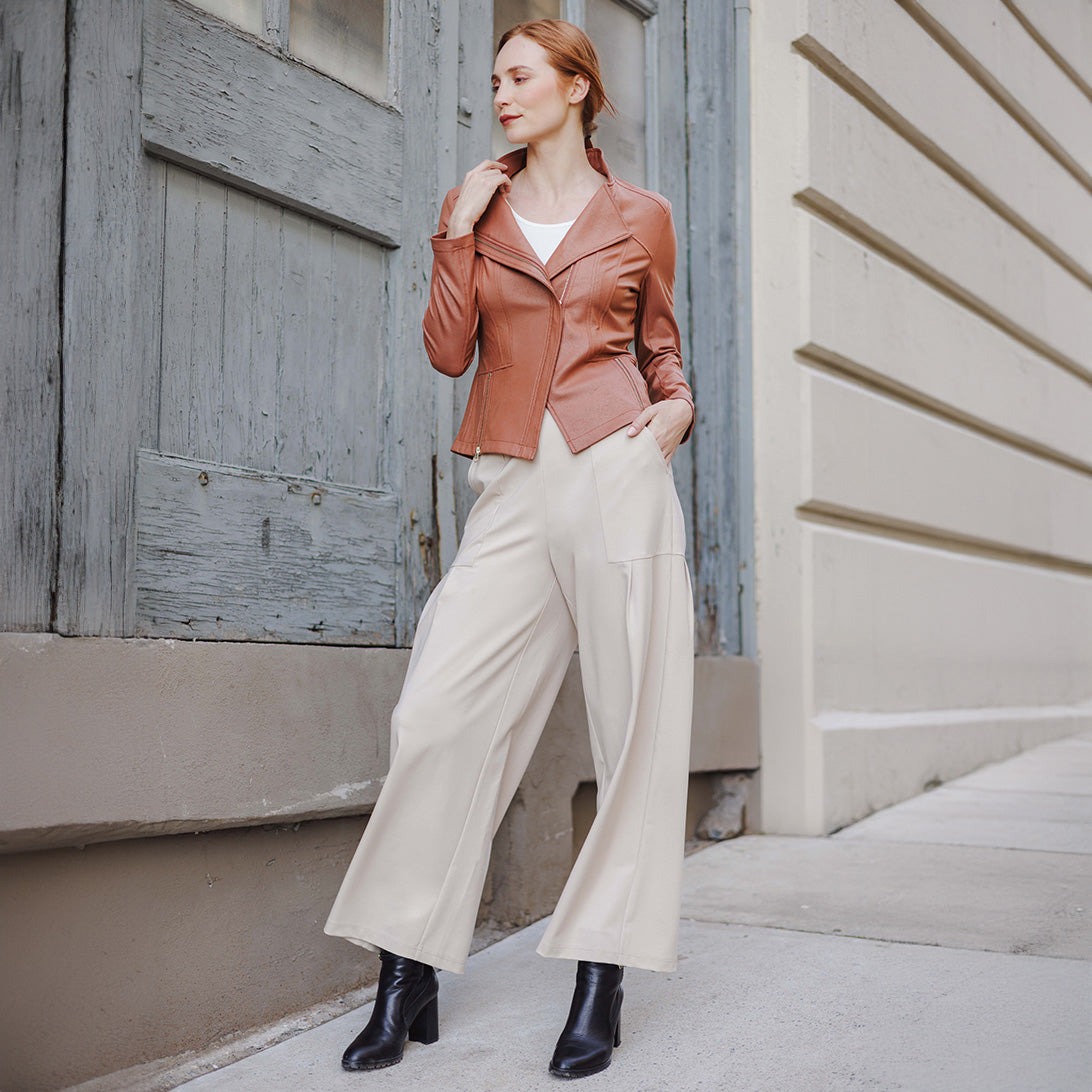 Liquid Leather™ Signature Jacket - Tan | Clara Sunwoo Latest