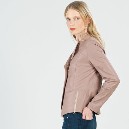 Liquid Leather™ Signature Jacket - Taupe | Clara Sunwoo New