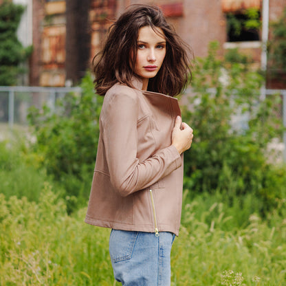 Liquid Leather™ Signature Jacket - Taupe | Clara Sunwoo New