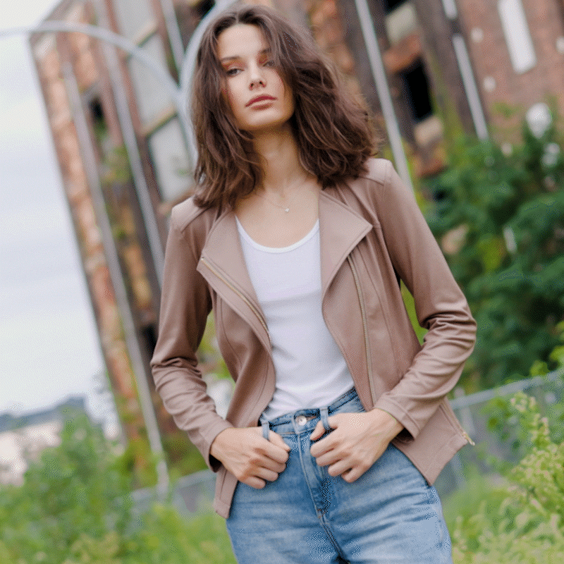 Liquid Leather™ Signature Jacket - Taupe | Clara Sunwoo New