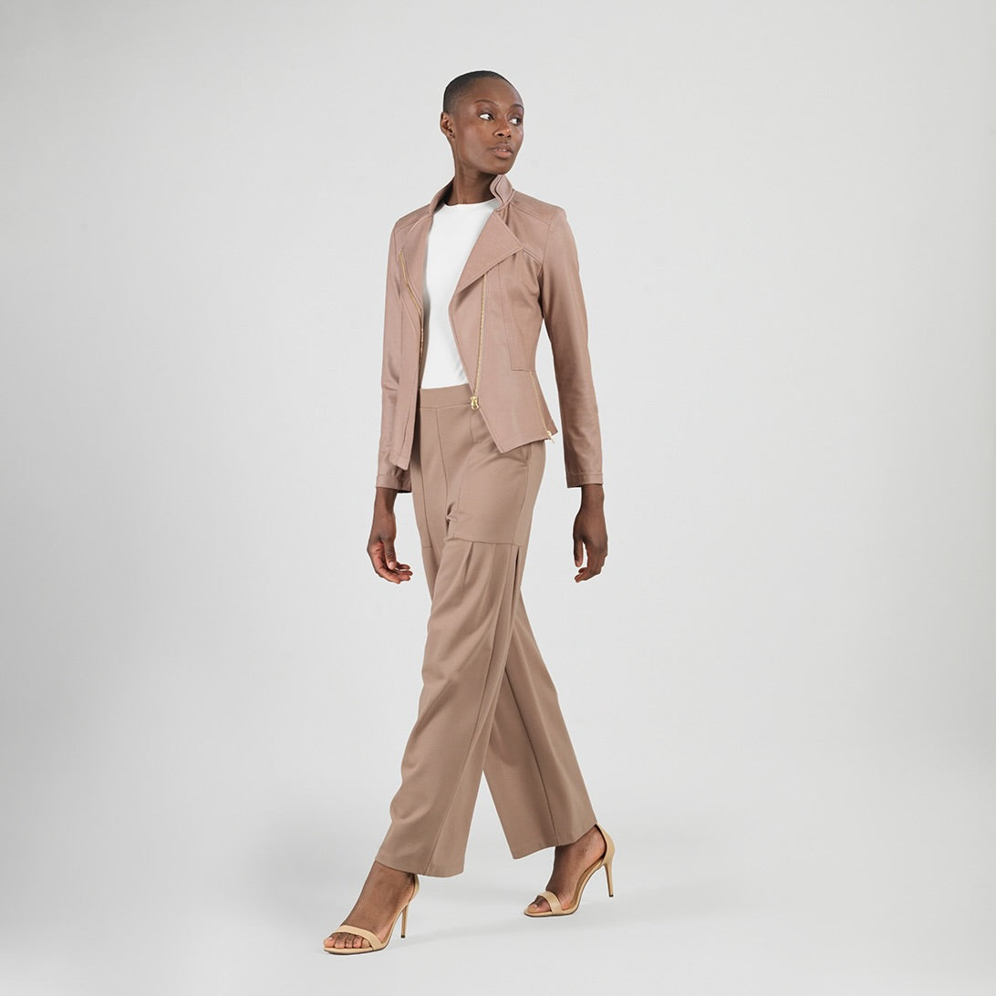 Liquid Leather™ Signature Jacket - Taupe | Clara Sunwoo New