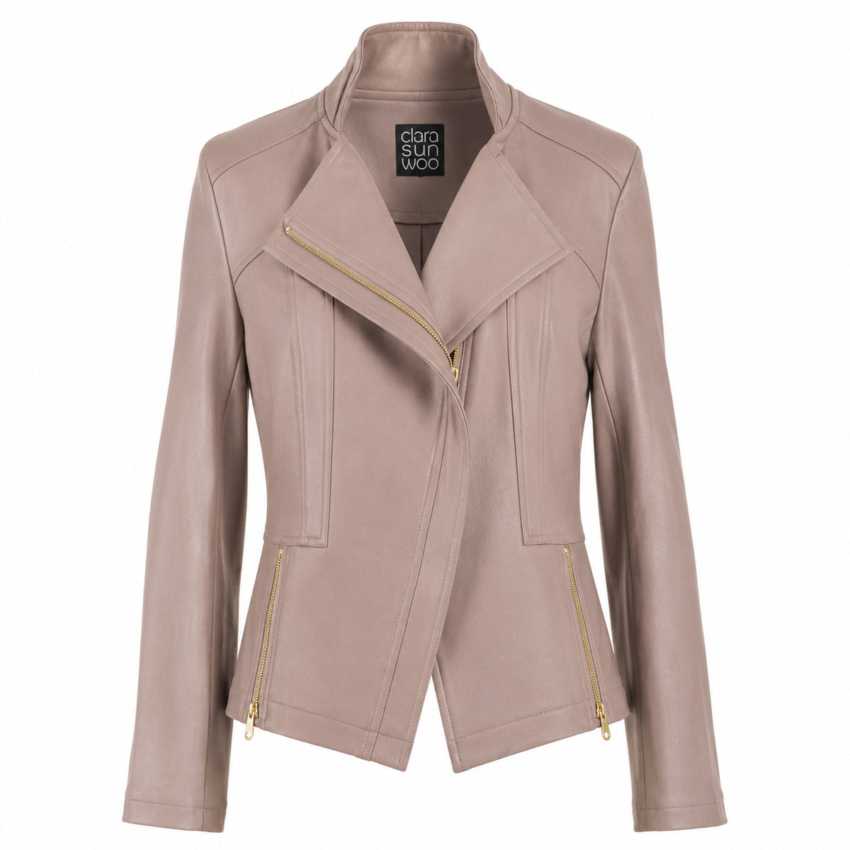 Liquid Leather™ Signature Jacket - Taupe | Clara Sunwoo New
