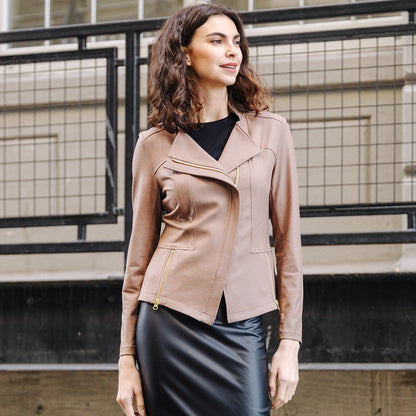 Liquid Leather™ Signature Jacket - Taupe | Clara Sunwoo New