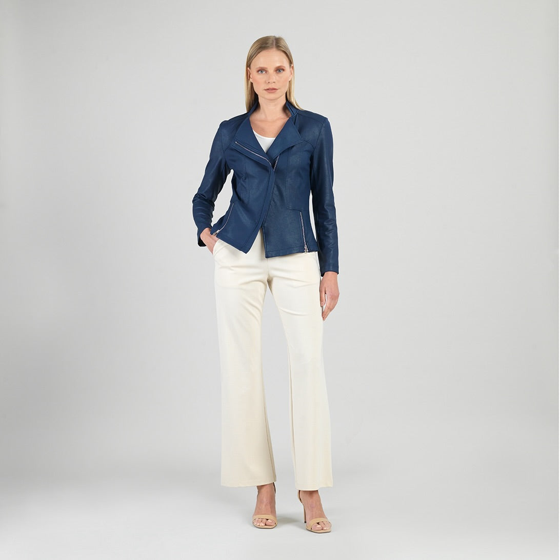 Liquid Leather™ Signature Jacket - Navy | Clara Sunwoo Customer Favorite