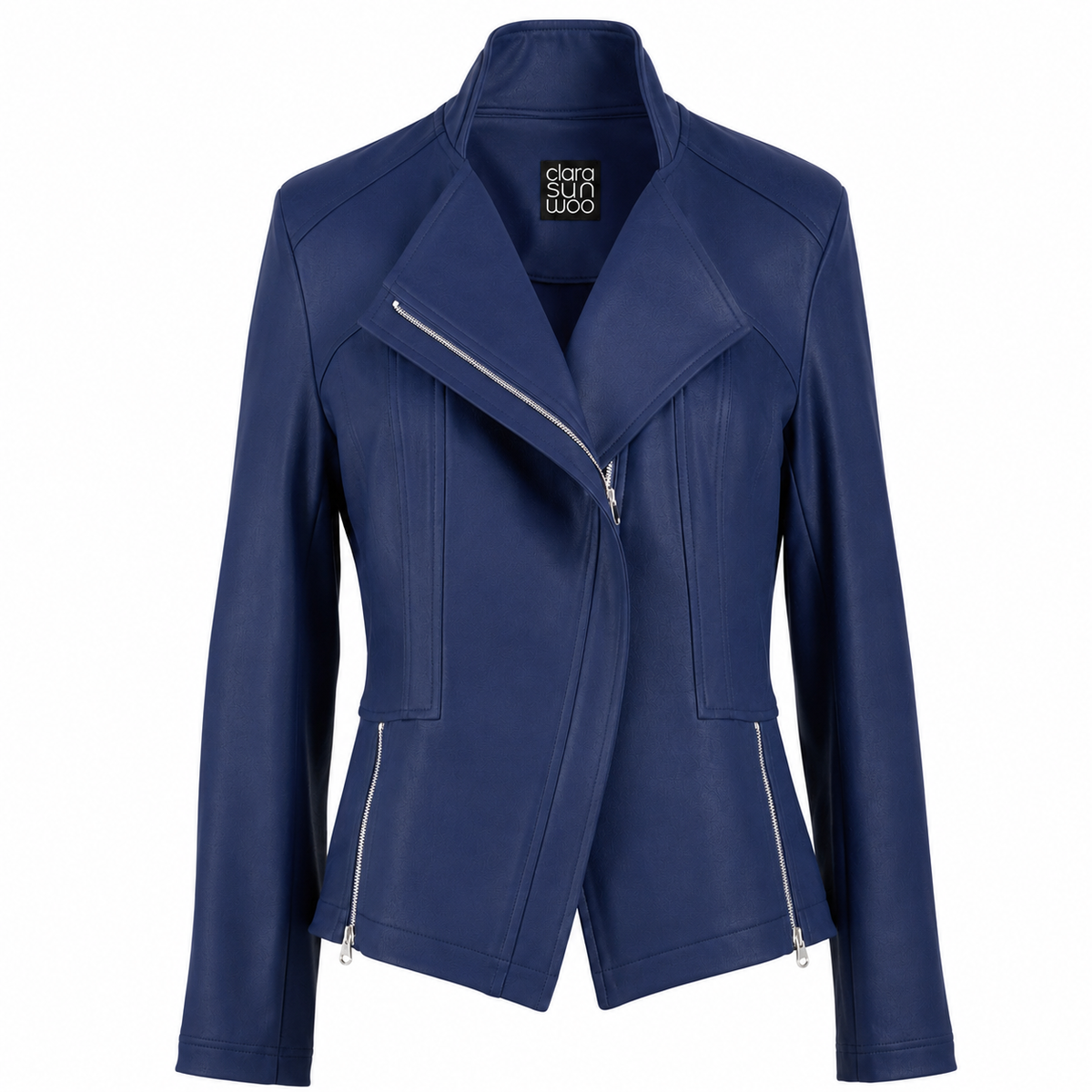 Liquid Leather™ Signature Jacket - Navy | Clara Sunwoo Customer Favorite
