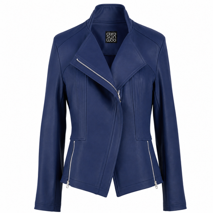 Liquid Leather™ Signature Jacket - Navy | Clara Sunwoo Customer Favorite