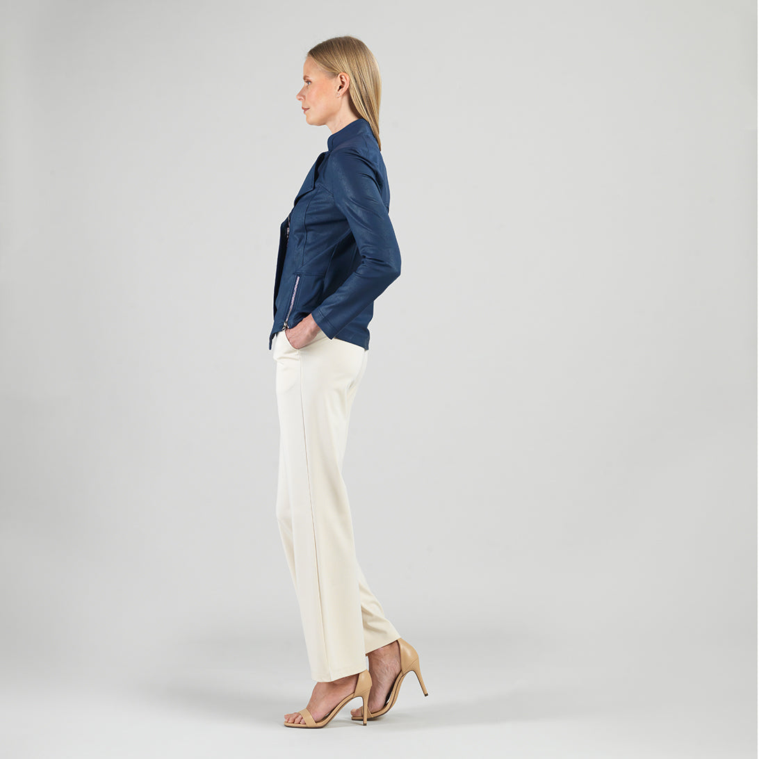 Liquid Leather™ Signature Jacket - Navy | Clara Sunwoo Customer Favorite
