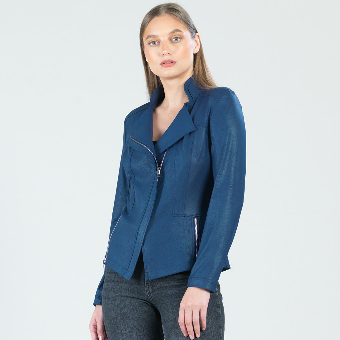 Liquid Leather™ Signature Jacket - Navy | Clara Sunwoo Customer Favorite