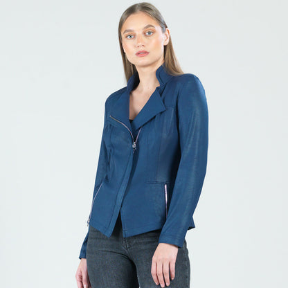 Liquid Leather™ Signature Jacket - Navy | Clara Sunwoo Customer Favorite