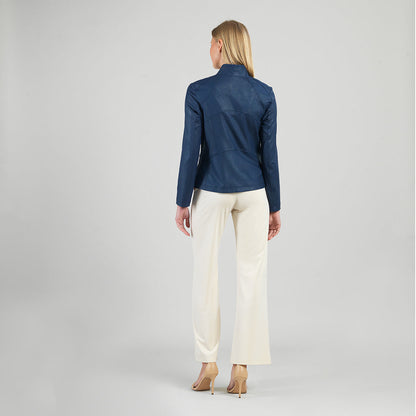 Liquid Leather™ Signature Jacket - Navy | Clara Sunwoo Customer Favorite