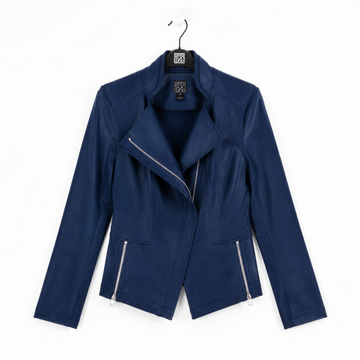 Liquid Leather™ Signature Jacket - Navy | Clara Sunwoo Customer Favorite