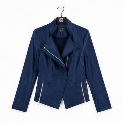 Liquid Leather™ Signature Jacket - Navy | Clara Sunwoo Customer Favorite