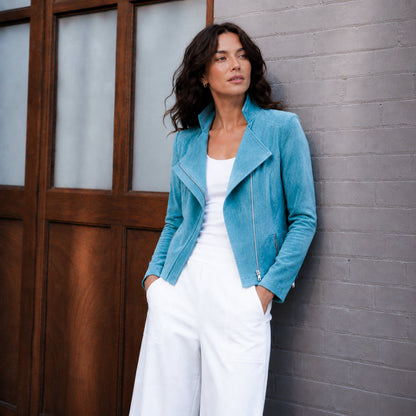 Soft Suede - Signature Jacket - Ocean | Clara Sunwoo Latest