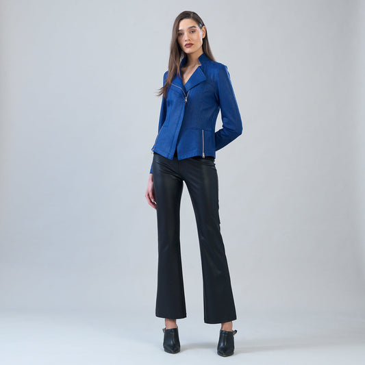 Liquid Leather™ Signature Jacket - Cobalt | Clara Sunwoo Signature