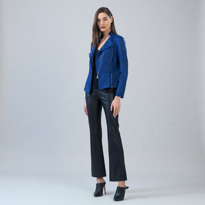 Liquid Leather™ Signature Jacket - Cobalt | Clara Sunwoo Signature