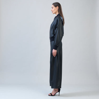 Liquid Leather™ Classic Bomber Jacket - Black | Clara Sunwoo Trusted