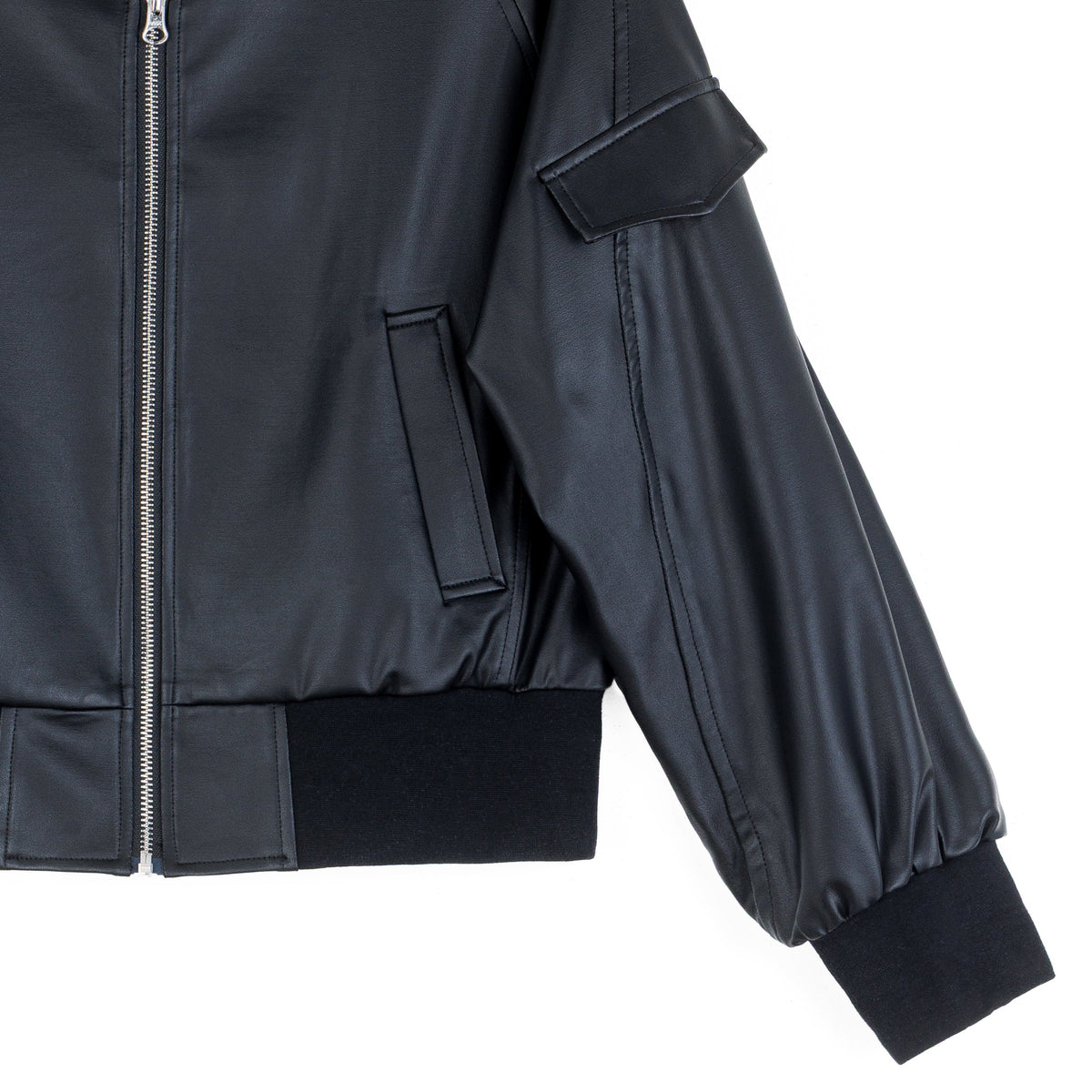 Liquid Leather™ Classic Bomber Jacket - Black | Clara Sunwoo Trusted