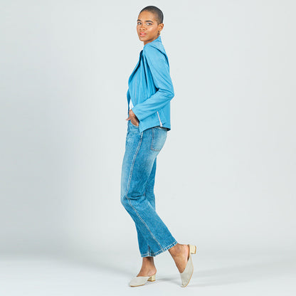 Liquid Leather™ Signature Jacket - Sky Blue - Limited Sizes | Clara Sunwoo Top Pick