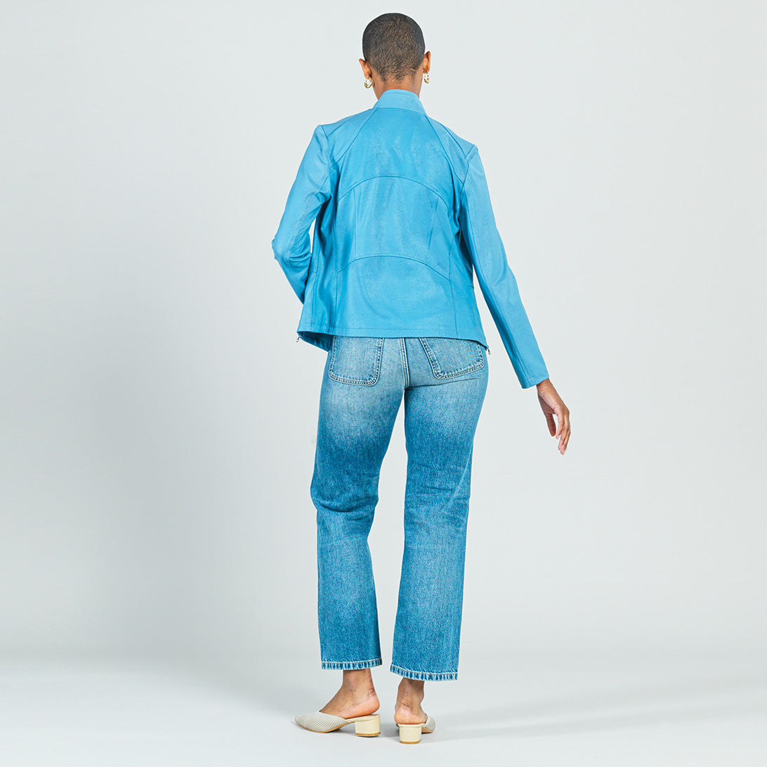 Liquid Leather™ Signature Jacket - Sky Blue - Limited Sizes | Clara Sunwoo Top Pick