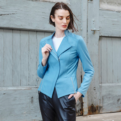 Liquid Leather™ Signature Jacket - Sky Blue - Limited Sizes | Clara Sunwoo Top Pick