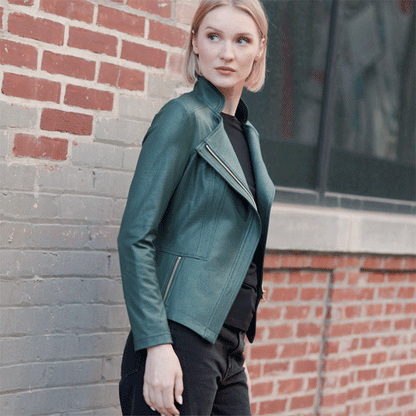 Liquid Leather™ Signature Jacket - Hunter Green | Clara Sunwoo Customer Favorite