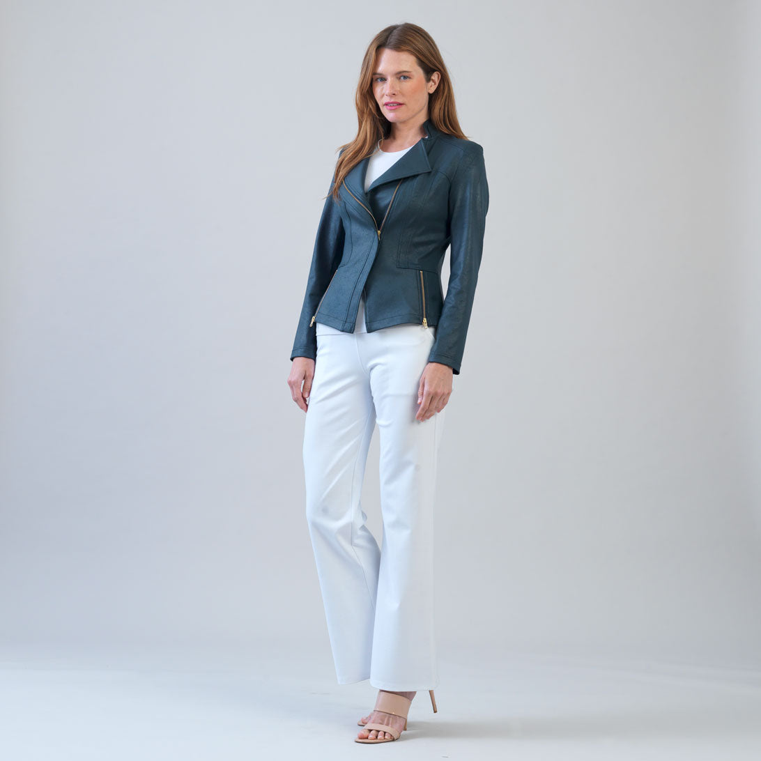 Liquid Leather™ Signature Jacket - Hunter Green | Clara Sunwoo Customer Favorite